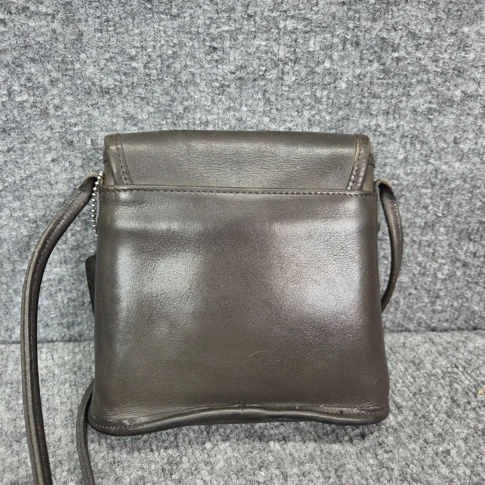 Vintage 90s Coach Women's‎ Gray Leather Tango Turnlock Purse Mini Crossbody Bag